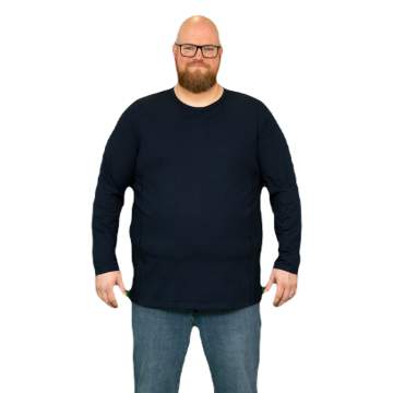 Alca Easy-Going 1-Pck Men Shirt Long Sleeve O-Neck Navy 4XL