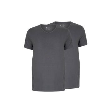 Alca Easy-Going 2-Pck Men T-Shirt V-Neck Dark Grey 5XL
