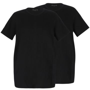 Alca Authentic 2-Pck Men T-shirt O-Neck Black 5XL