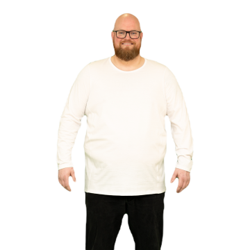 Alca 1-Pck Authentic Heren Shirt LS O-Neck White XXL