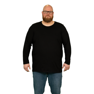 Alca 1-Pck Authentic Men Shirt Long Sleeve O-Neck Black 6XL